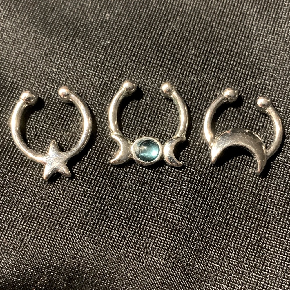 Fake septum piercings - set of 3